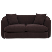Delroy 2-Seat Stationary Loveseat Aubergine Polyester Upholstery - 511262