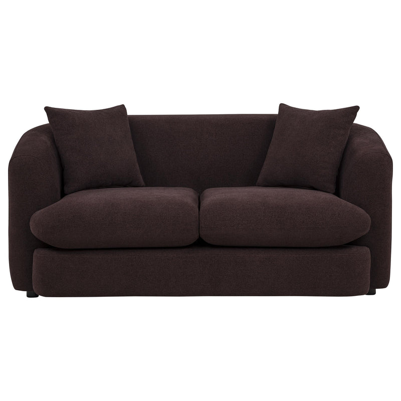 Delroy 2-Seat Stationary Loveseat Aubergine Polyester Upholstery - 511262