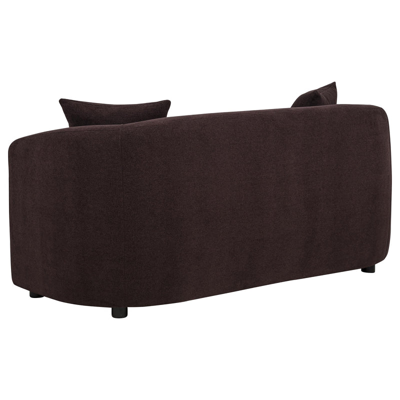 Delroy 2-Seat Stationary Loveseat Aubergine Polyester Upholstery - 511262