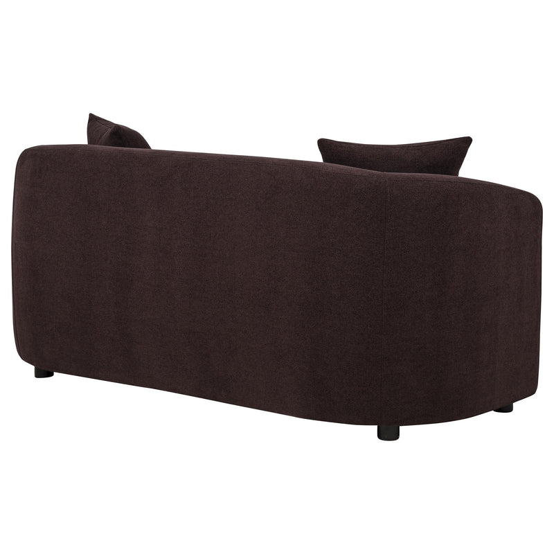 Delroy 2-Seat Stationary Loveseat Aubergine Polyester Upholstery - 511262