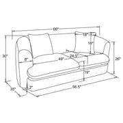 Delroy 2-Seat Stationary Loveseat Aubergine Polyester Upholstery - 511262