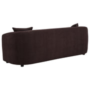 Delroy 3-Piece Stationary Sofa Set Aubergine Polyester Upholstery - 511261-S3
