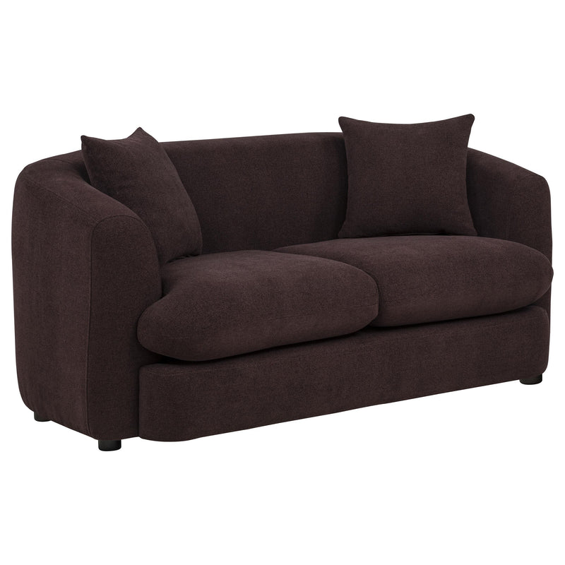 Delroy 3-Piece Stationary Sofa Set Aubergine Polyester Upholstery - 511261-S3