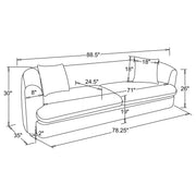 Delroy 3-Piece Stationary Sofa Set Aubergine Polyester Upholstery - 511261-S3