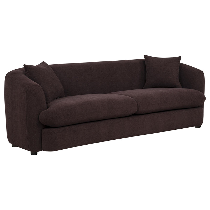 Delroy 3-Seat Stationary Sofa Aubergine Polyester Upholstery - 511261