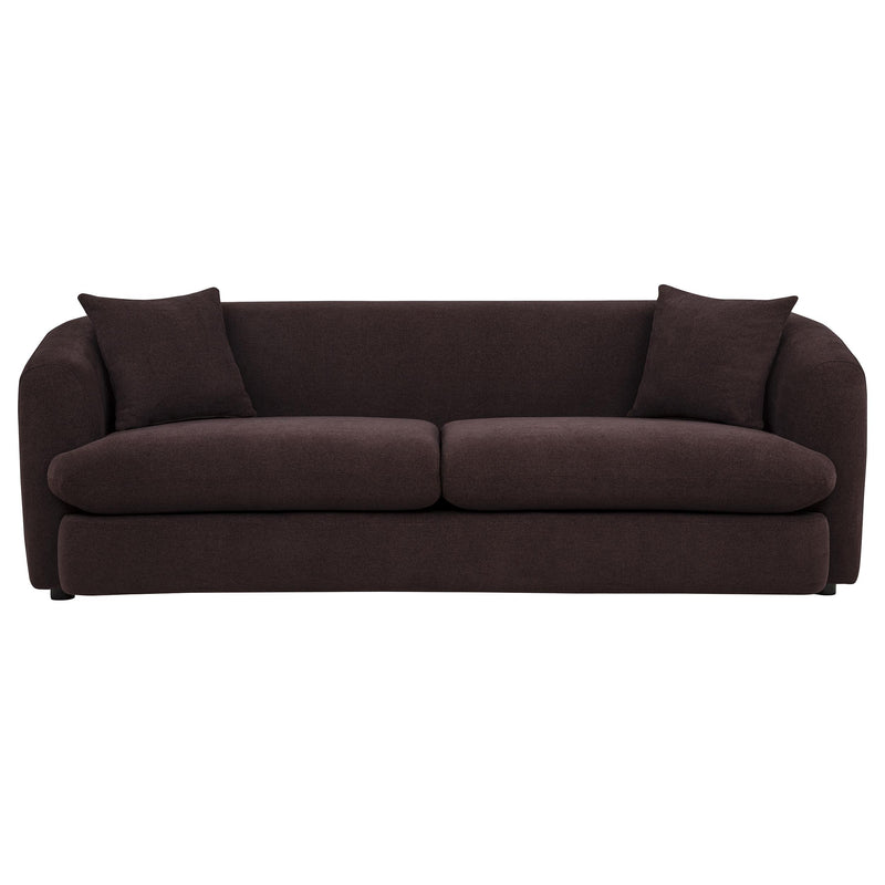 Delroy 3-Seat Stationary Sofa Aubergine Polyester Upholstery - 511261