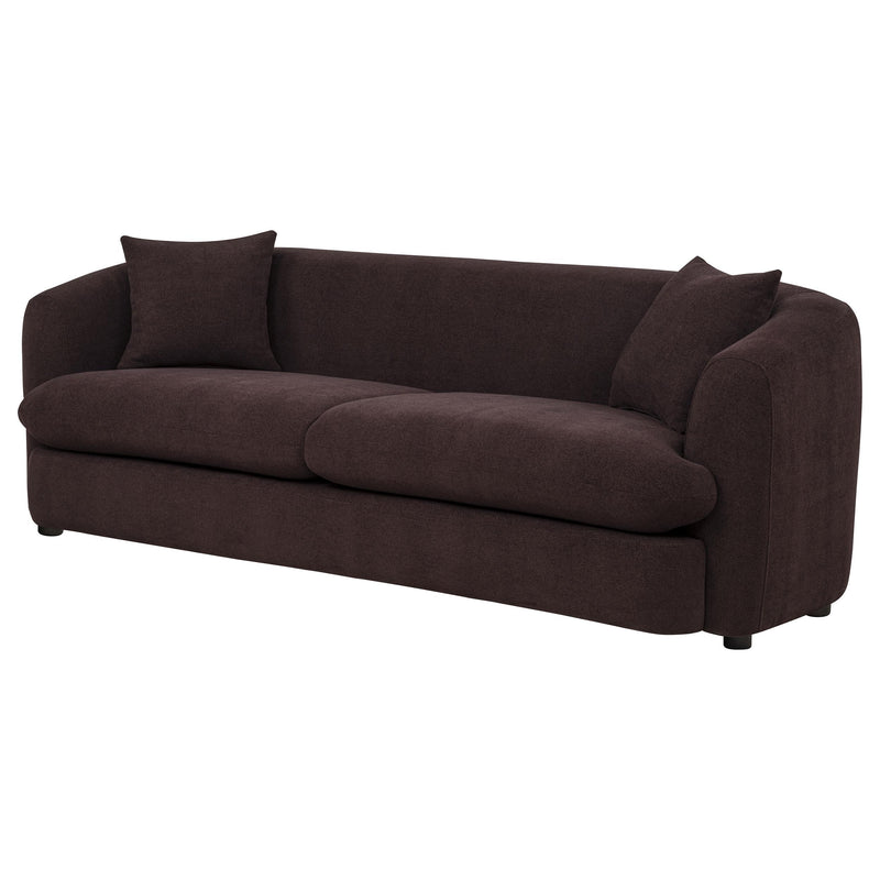 Delroy 3-Seat Stationary Sofa Aubergine Polyester Upholstery - 511261