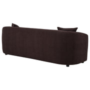Delroy 3-Seat Stationary Sofa Aubergine Polyester Upholstery - 511261