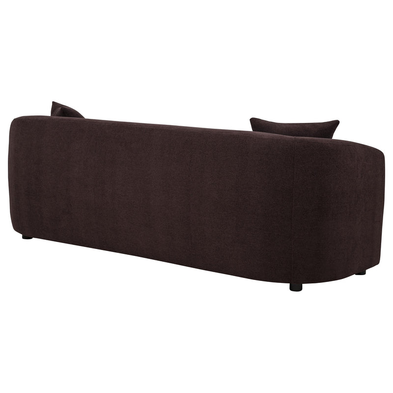 Delroy 3-Seat Stationary Sofa Aubergine Polyester Upholstery - 511261