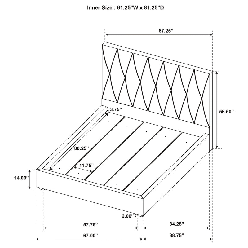 Delsea Upholstered Queen Panel Platform Bed Light Brown - 315975Q