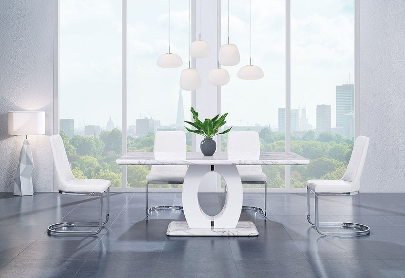 Deltona White Dining Room Set - Gate FurnitureDining Room Set