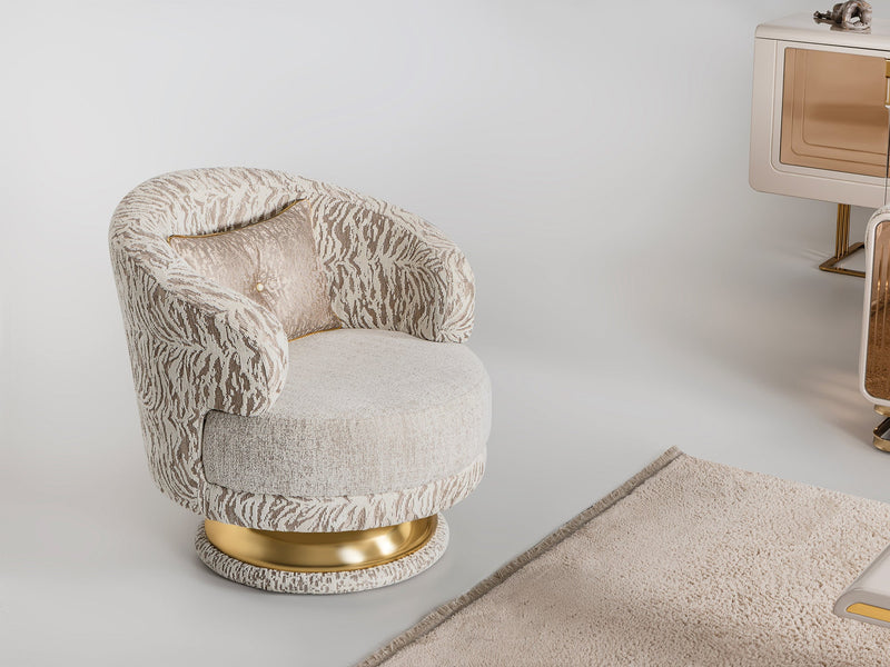 Delux 3-pieces (Sofa & Loveseat & Chair) Livingroom Set Cream in Cream - 101-DEL-DEL01-321