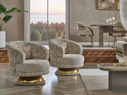 Delux 3-pieces (Sofa & Loveseat & Chair) Livingroom Set Cream in Cream - 101-DEL-DEL01-321
