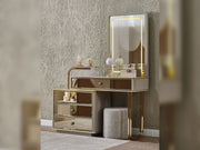 Delux Bedroom (Queen Frame With Headboard & Dresser With Mirror & Ottoman & 2 Nightstand) - 200-MAX-DEL-150-QB-SET
