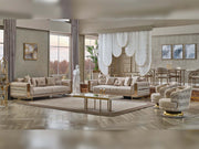 Delux Convertible Loveseat Cream in Cream - 101-DEL-DEL01-2