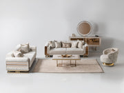 Delux Convertible Loveseat Cream in Cream - 101-DEL-DEL01-2