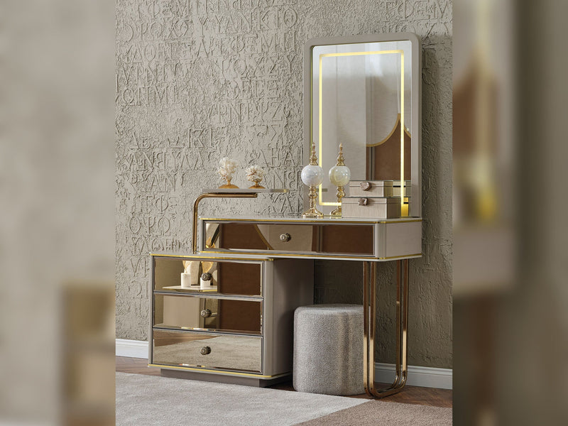 Delux Dresser With Mirror & Ottoman - 200-MAX-DEL-DR