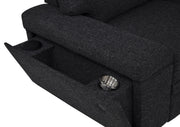 Demko Sleeper Sectional Sofa with Speaker and Storage Chaise Black - 500357