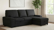 Demko Sleeper Sectional Sofa with Speaker and Storage Chaise Black - 500357