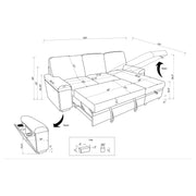 Demko Sleeper Sectional Sofa with Speaker and Storage Chaise Black - 500357