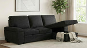Demko Sleeper Sectional Sofa with Speaker and Storage Chaise Black - 500357
