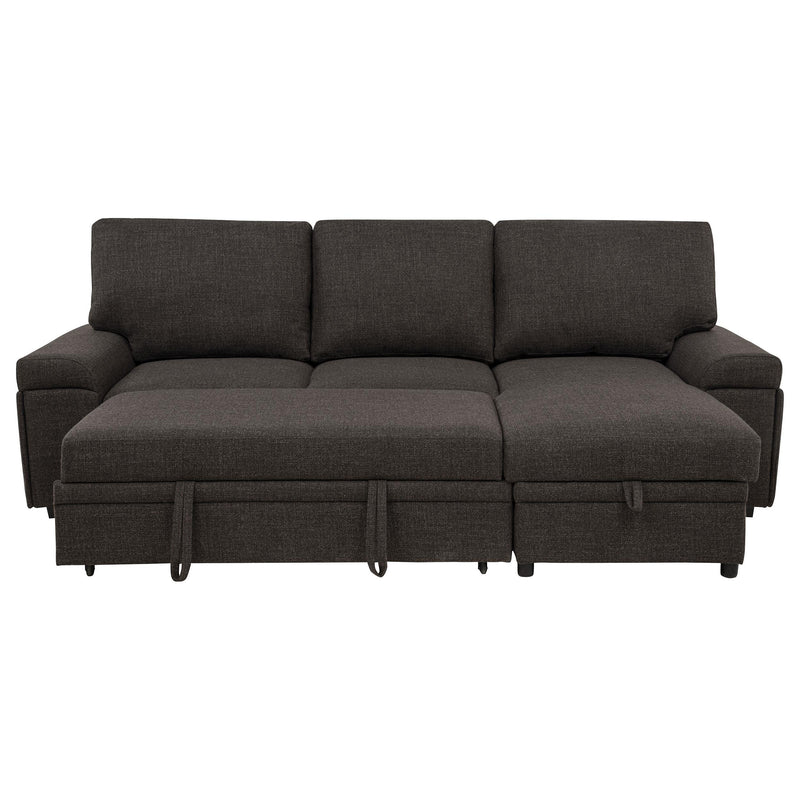 Demko Sleeper Sectional Sofa with Speaker and Storage Chaise Brown - 500356