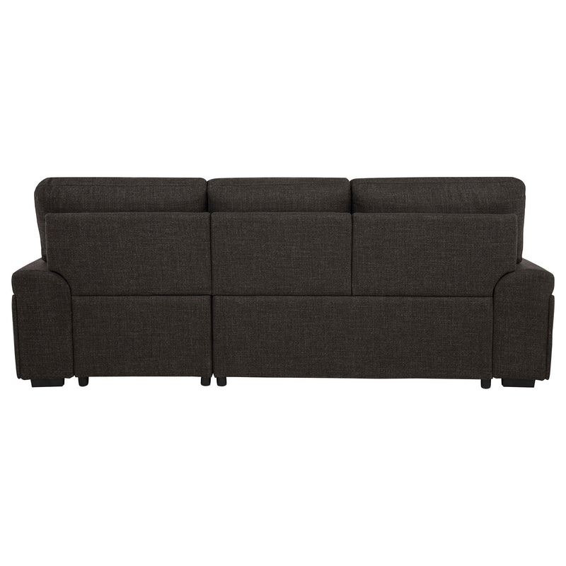Demko Sleeper Sectional Sofa with Speaker and Storage Chaise Brown - 500356