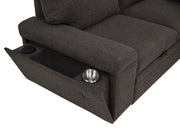 Demko Sleeper Sectional Sofa with Speaker and Storage Chaise Brown - 500356
