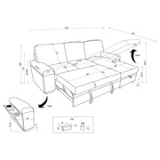 Demko Sleeper Sectional Sofa with Speaker and Storage Chaise Brown - 500356