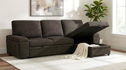 Demko Sleeper Sectional Sofa with Speaker and Storage Chaise Brown - 500356