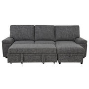 Demko Sleeper Sectional Sofa with Speaker and Storage Chaise Granite - 500355