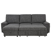 Demko Sleeper Sectional Sofa with Speaker and Storage Chaise Granite - 500355
