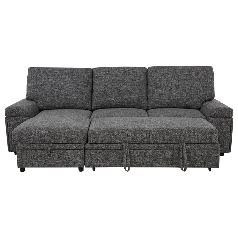 Demko Sleeper Sectional Sofa with Speaker and Storage Chaise Granite - 500355