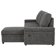 Demko Sleeper Sectional Sofa with Speaker and Storage Chaise Granite - 500355