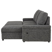 Demko Sleeper Sectional Sofa with Speaker and Storage Chaise Granite - 500355