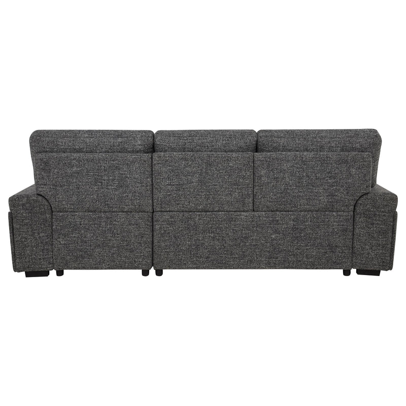 Demko Sleeper Sectional Sofa with Speaker and Storage Chaise Granite - 500355