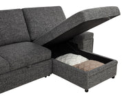 Demko Sleeper Sectional Sofa with Speaker and Storage Chaise Granite - 500355