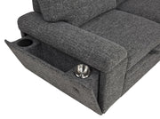 Demko Sleeper Sectional Sofa with Speaker and Storage Chaise Granite - 500355