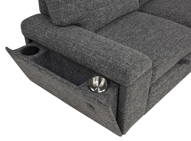 Demko Sleeper Sectional Sofa with Speaker and Storage Chaise Granite - 500355