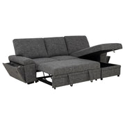 Demko Sleeper Sectional Sofa with Speaker and Storage Chaise Granite - 500355