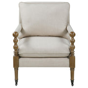 Dempsy Upholstered Accent Chair with Casters Beige - 903058