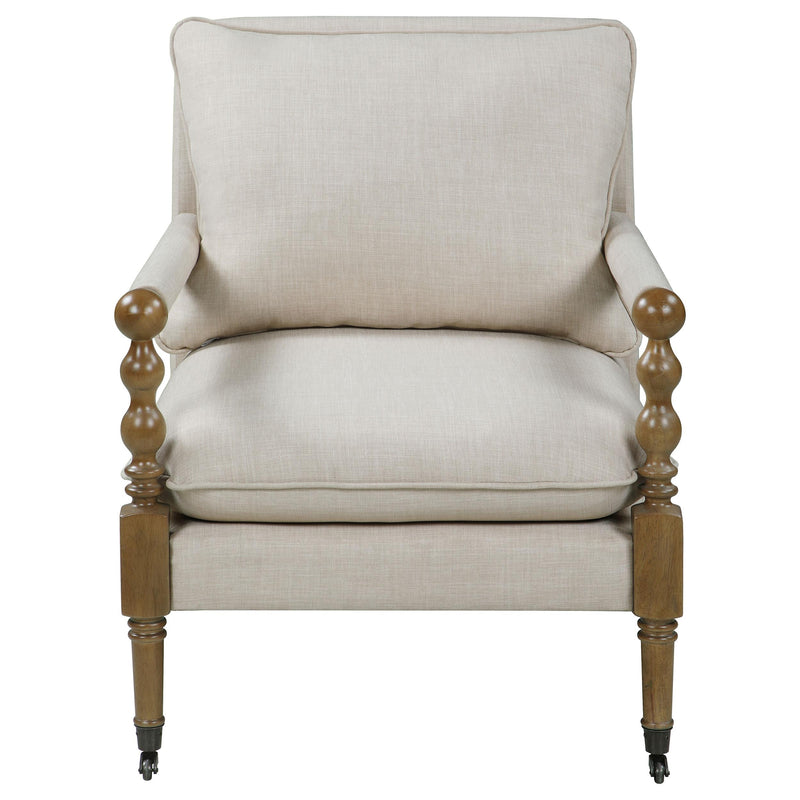 Dempsy Upholstered Accent Chair with Casters Beige - 903058