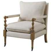 Dempsy Upholstered Accent Chair with Casters Beige - 903058