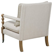 Dempsy Upholstered Accent Chair with Casters Beige - 903058
