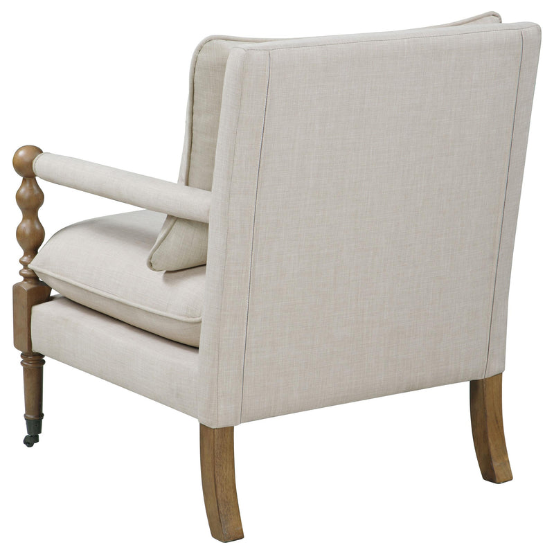 Dempsy Upholstered Accent Chair with Casters Beige - 903058