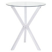 Denali Round 35-inch Glass Top Bistro Bar Table Chrome - 100186