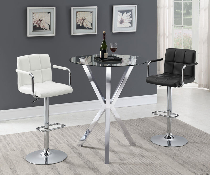 Denali Round 35-inch Glass Top Bistro Bar Table Chrome - 100186