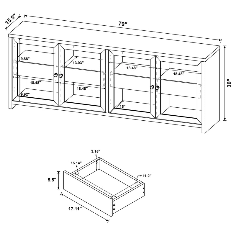 Denison 3-piece Entertainment Center 79-inch TV Stand Black - 720223-SET