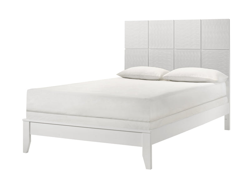 Denker White Queen Panel Bed - Gate FurnitureQueen Bed