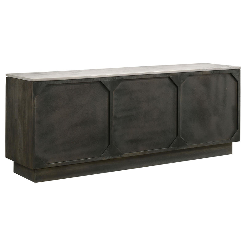Dennis 3-door Marble Top Sideboard Buffet Tobacco Grey - 190655